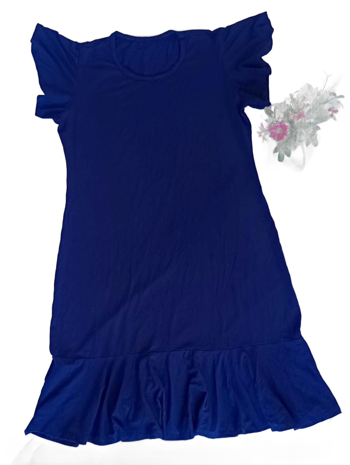 Vestido Azul Marinho com Babado