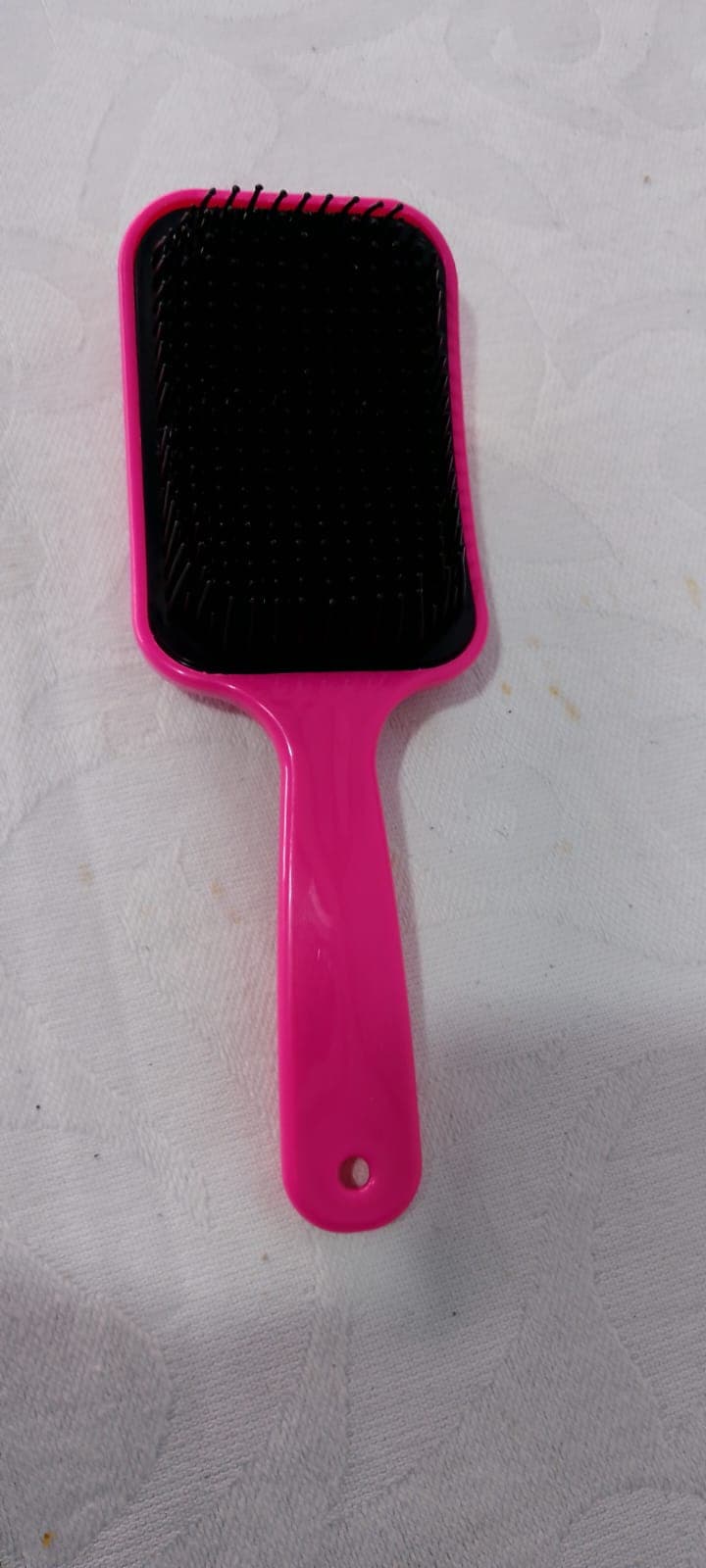 Escova de cabelo raquete almofadada pink com cerdas pretas