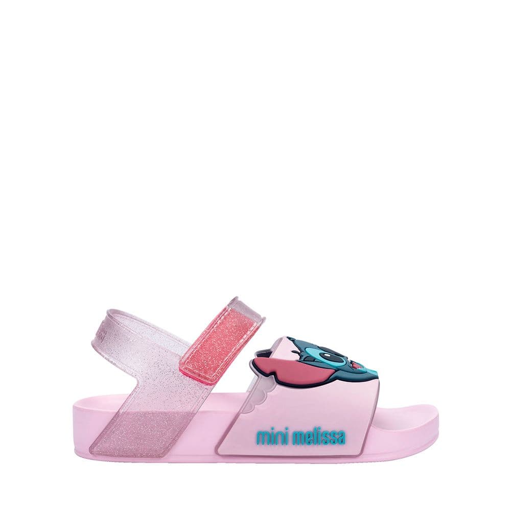 Sandália Mini Melissa Flowing Sandal + Stitch Baby Rosa/Azul