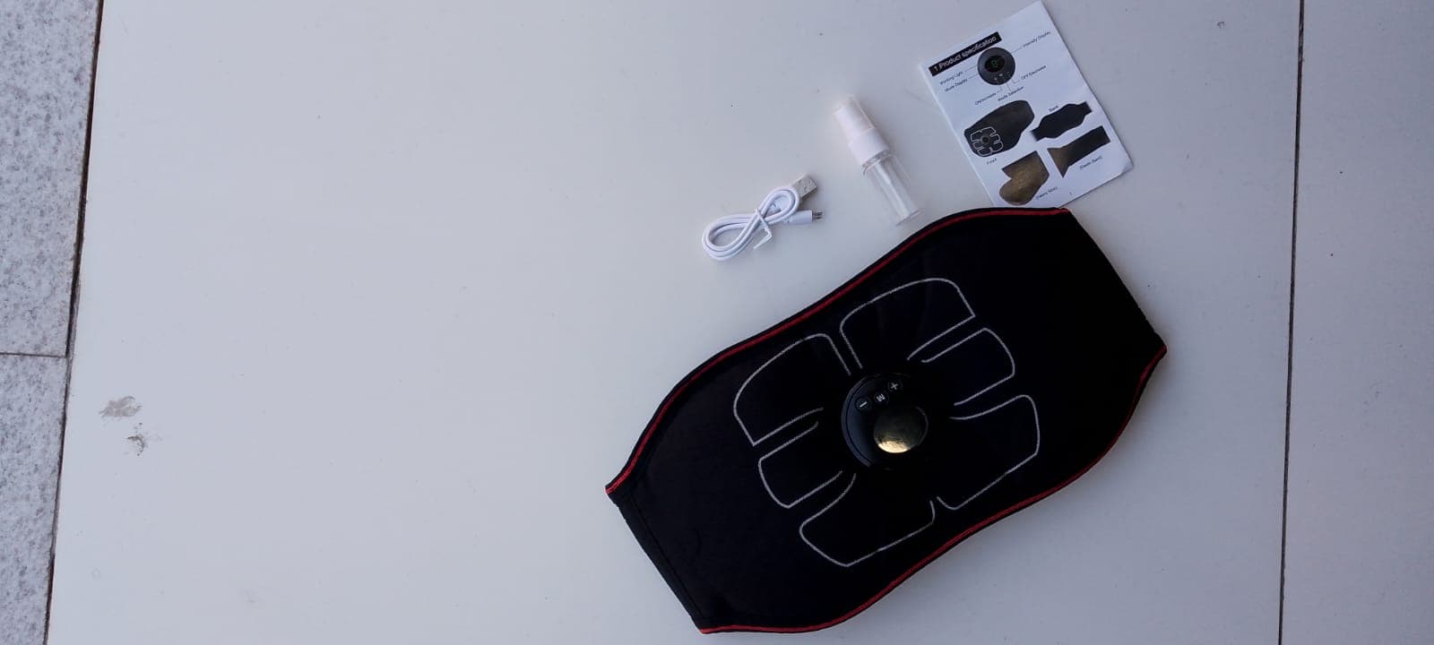 Cinta abdominal EMS eletroestimuladora recarregável USB