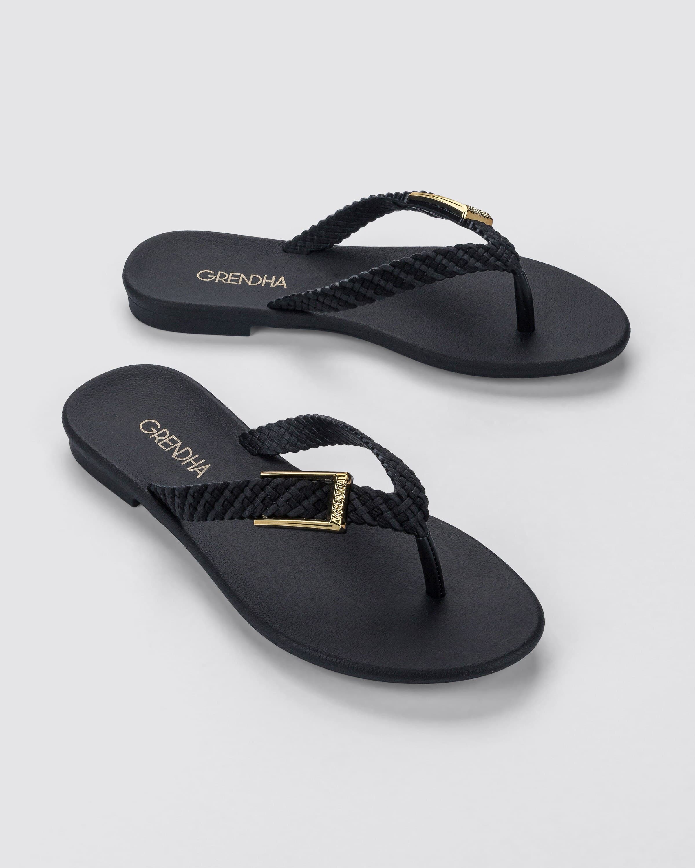 Rasteira Grendha Luz Preto