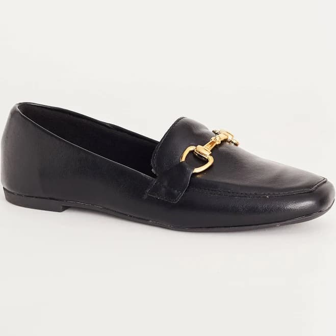 Mocassim Sonho dos Pes Preto com Fivela Dourada - Tam. 34