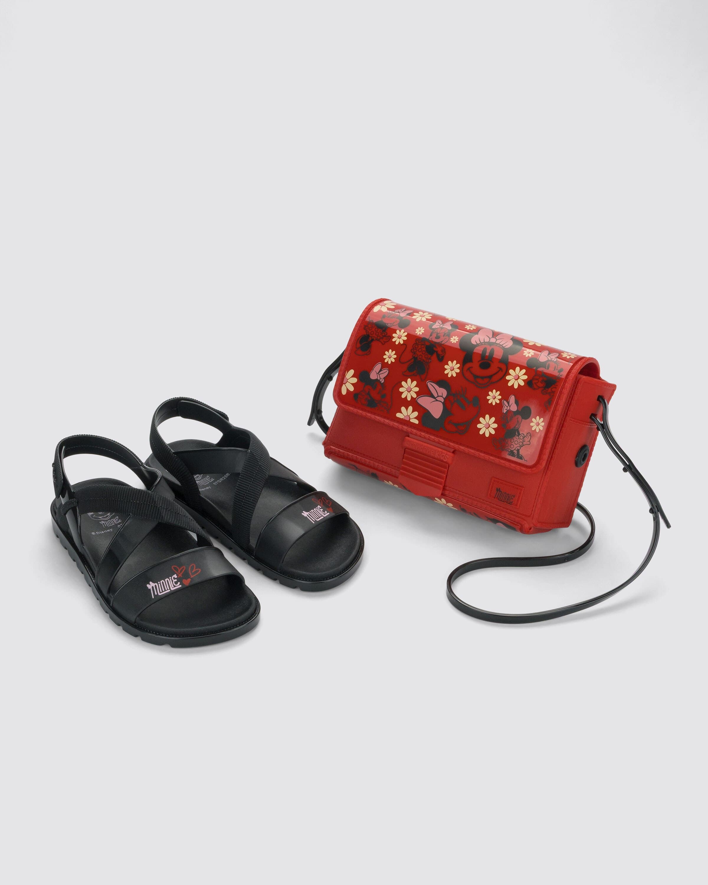 Sandália Infantil Grendene Kids Disney Fun Bag Preto/Rosa Nº 30
