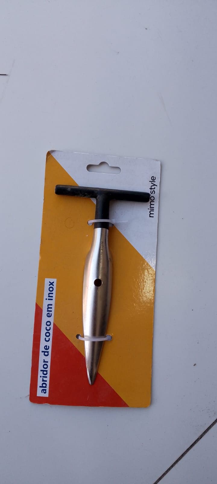 Abridor de coco Mimo Style em inox 16 cm cabo em T