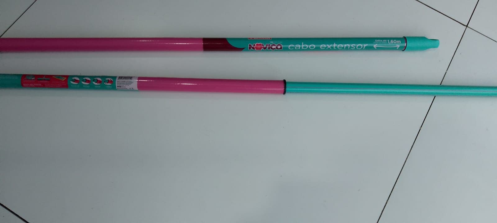 Cabo extensor Noviça Bettanin até 1,60 m rosa e verde