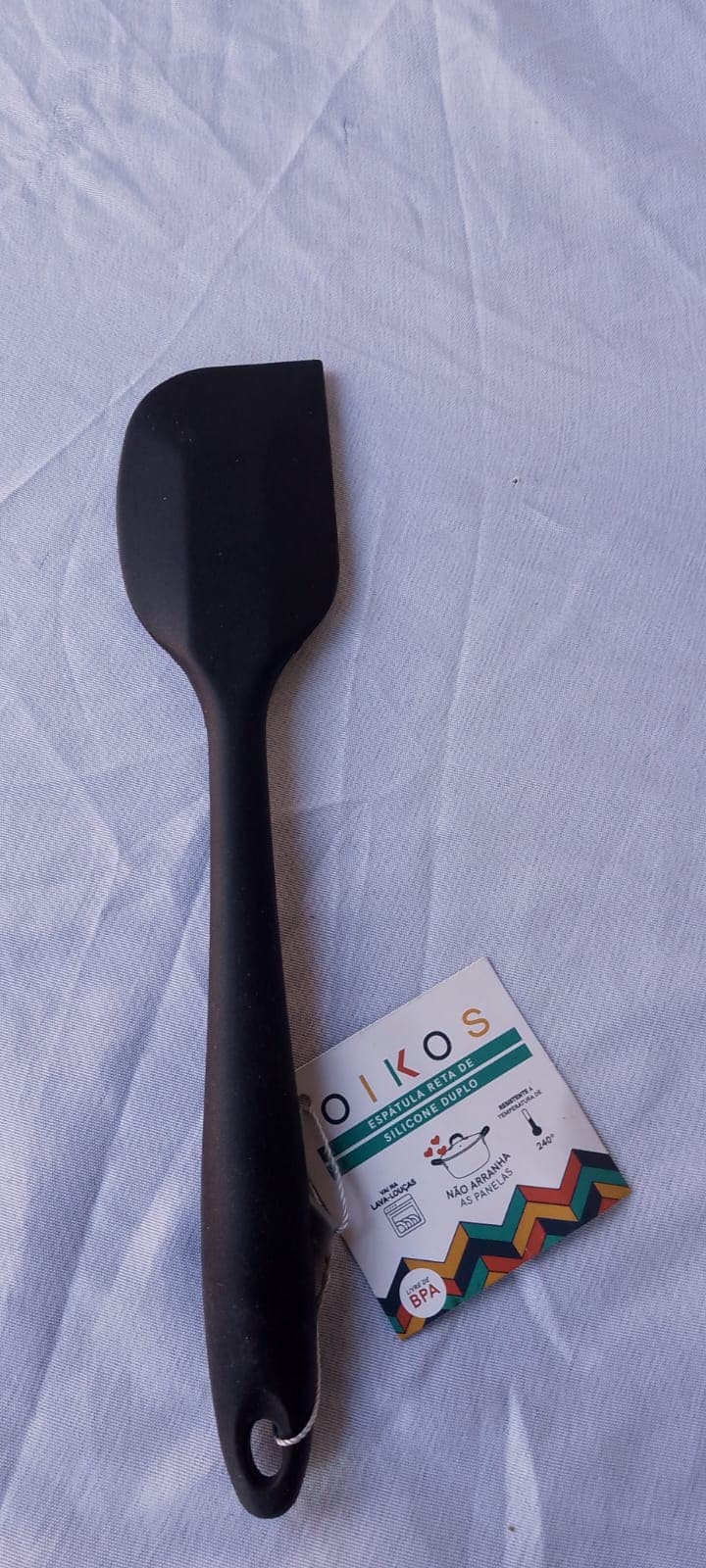 Espátula de silicone reta Oikos silicone duplo preta