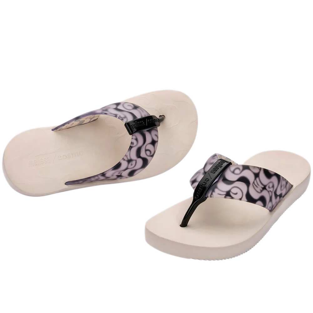 Chinelo Melissa Flip Flop Orla + Cosmo Bege/Preto