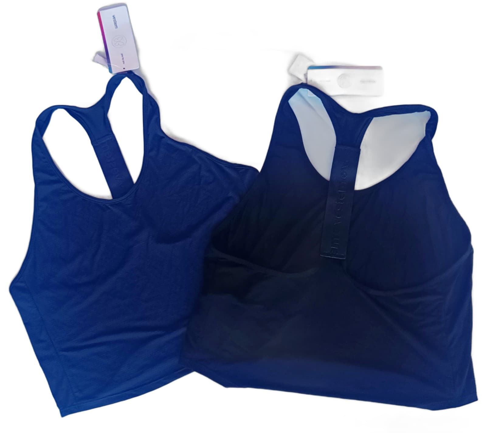 Kit 2 Tops Fitness Femininos Azul Marinho e Preto