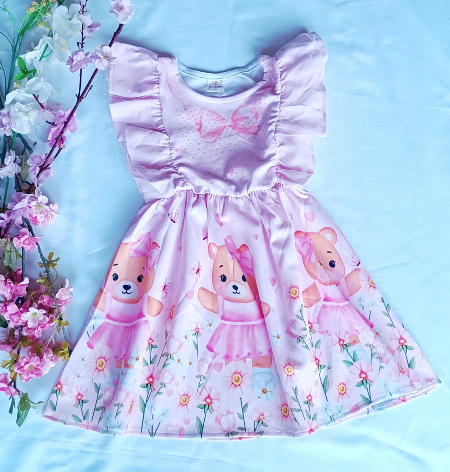 Vestido Infantil Menina Bonecas Babado Lilás Nº 10