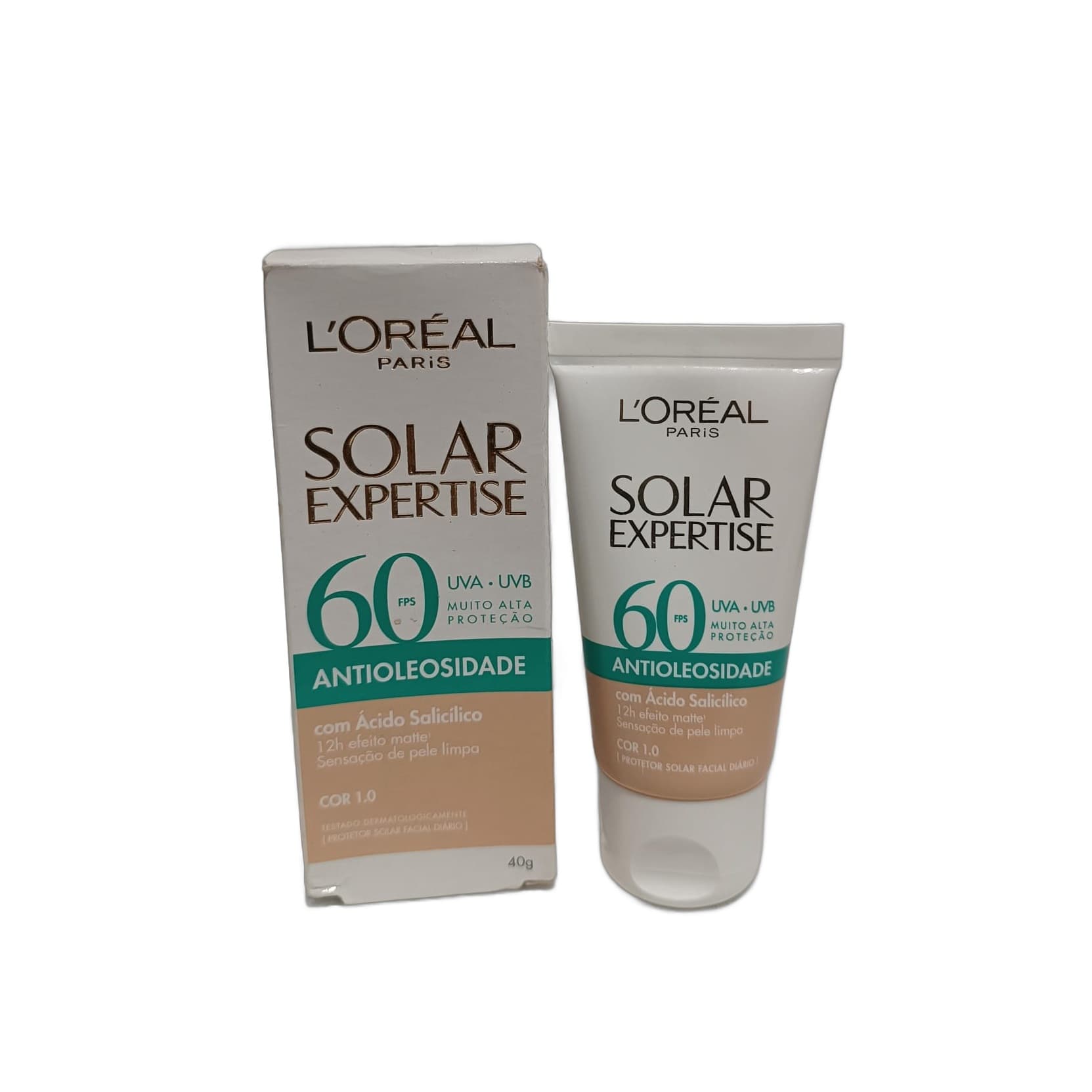 Protetor Solar Facial LOréal Solar Expertise Antioleosidade FPS 60 Cor 1.0 40g