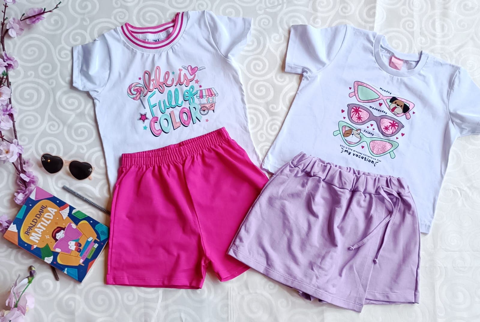 Kit 2 Conjuntos Infantil Menina Full of Color e Oculos