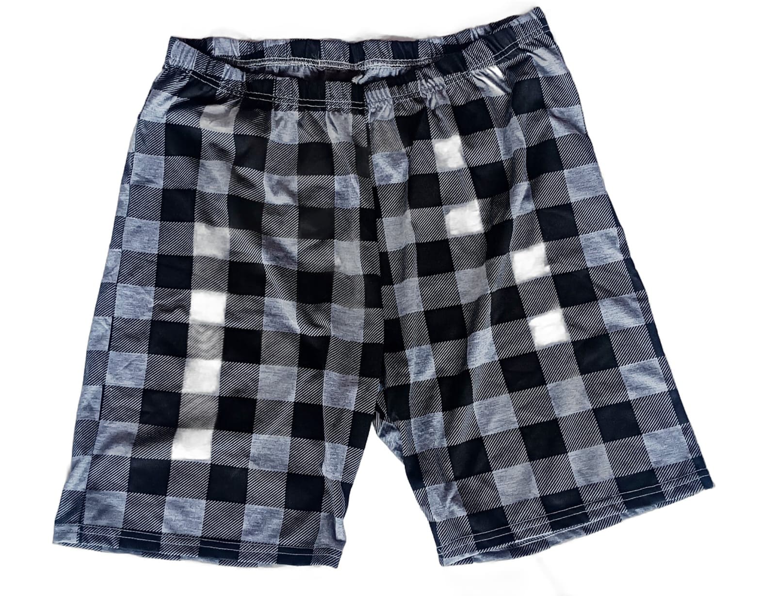 Bermuda Masculina Xadrez Preto e Branco