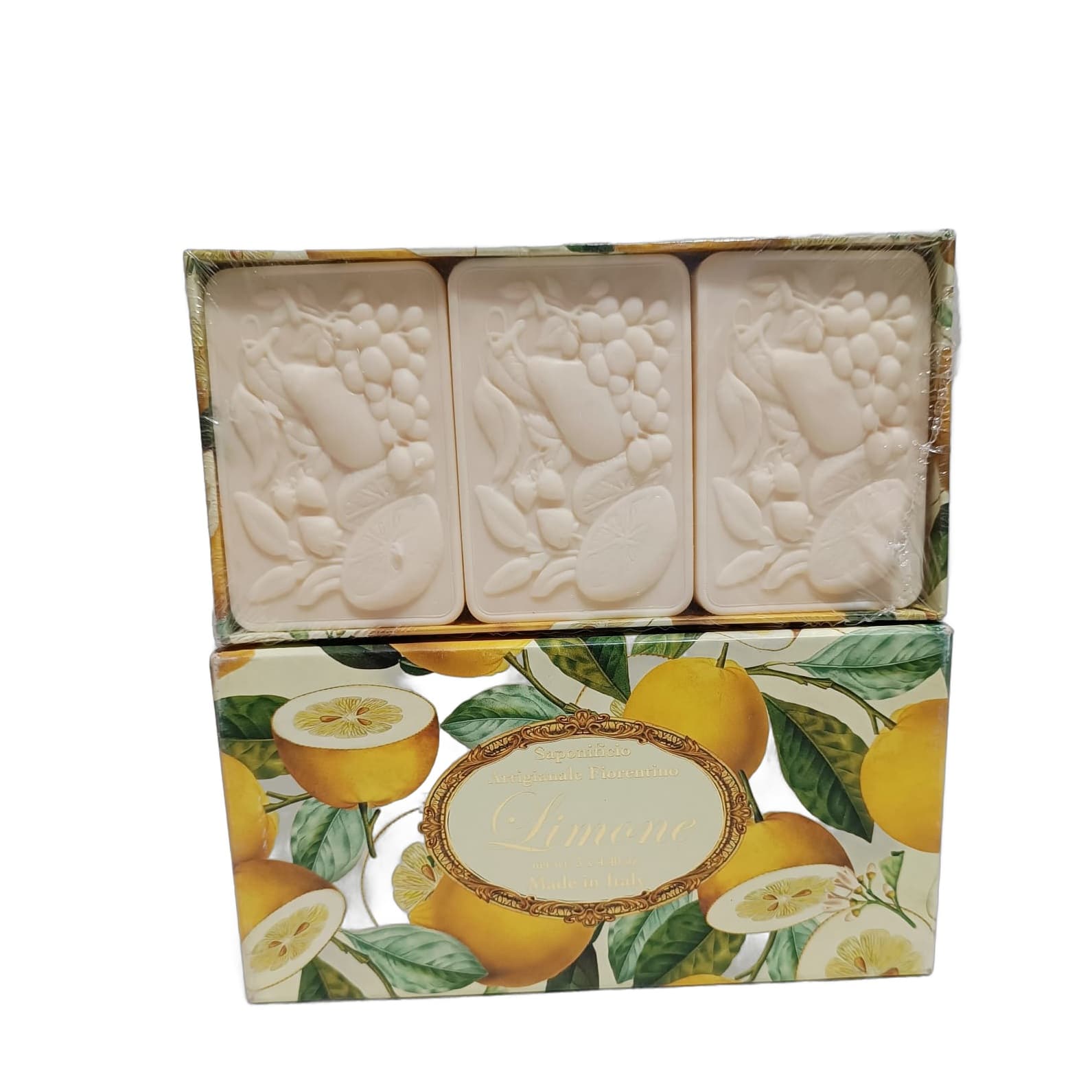 Kit 3 Sabonetes Italianos Saponificio Artigianale Fiorentino Limão 125g