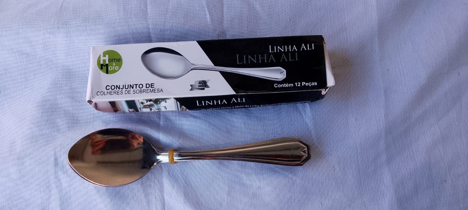Colher de sobremesa inox Home & More linha Ali com 12