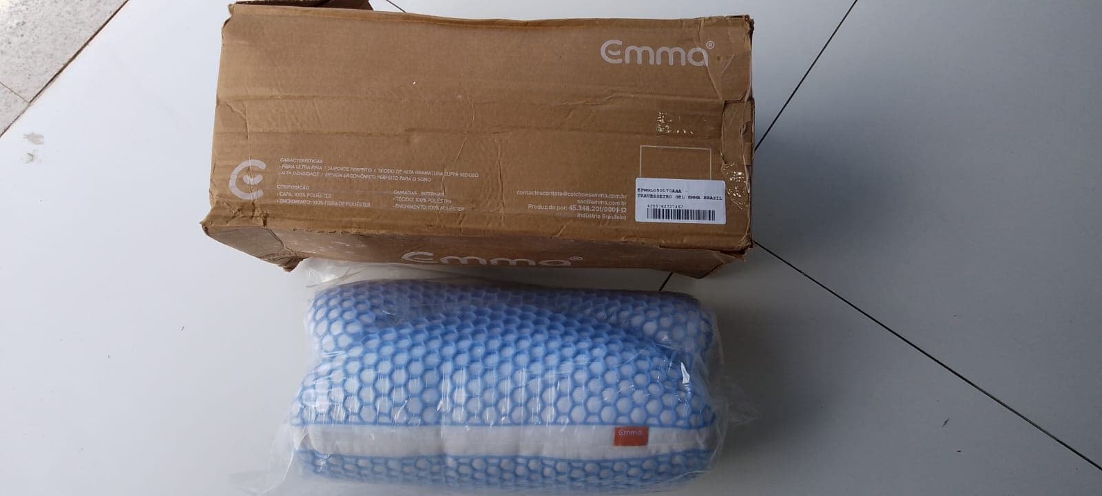 Travesseiro Emma Gel 50x70 cm fibra de poliéster ultrafina