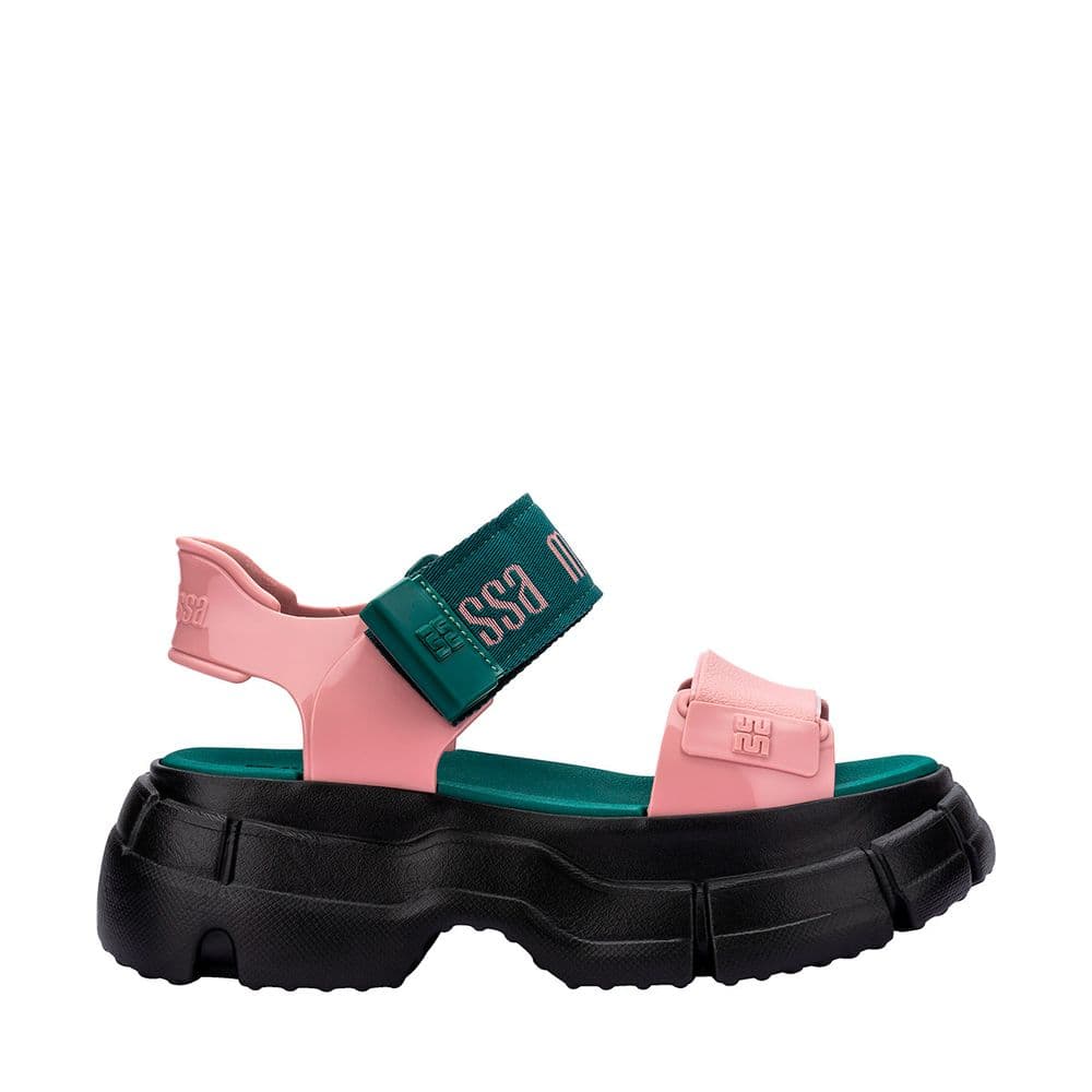 Sandália Melissa Pulse Preto/Rosa/Verde