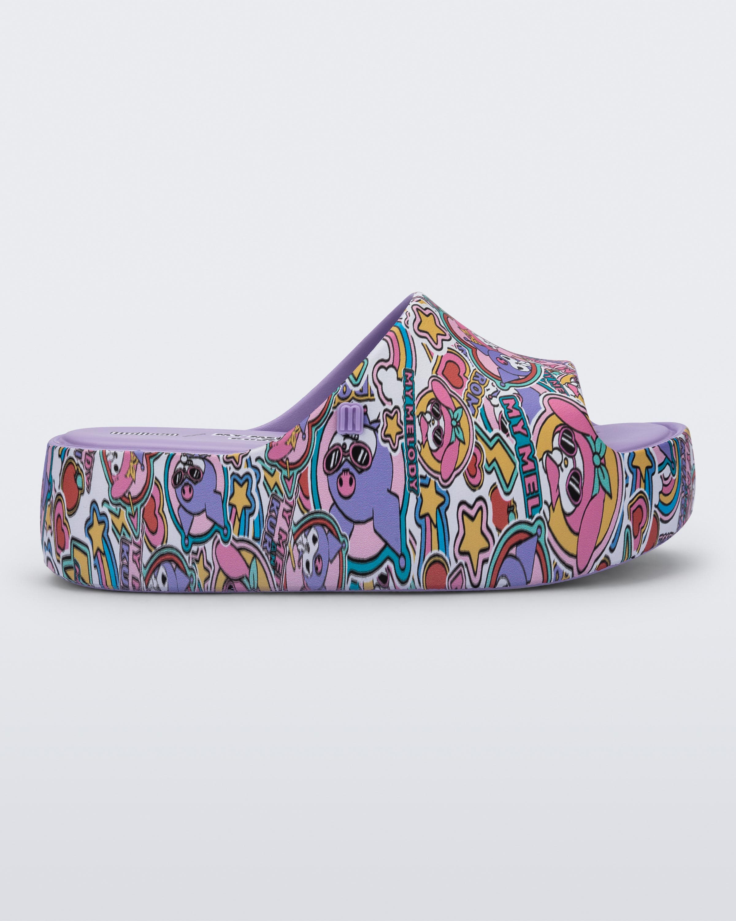 Slide Melissa Free Platform Slide + Hello Kitty and Friends Lilás/Amarelo