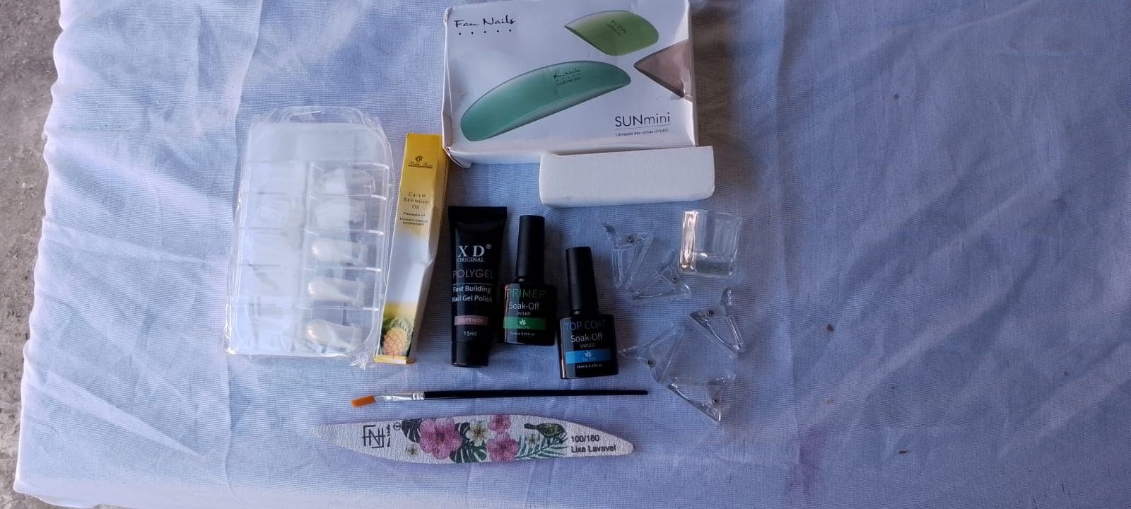 Kit polygel com cabine Sun Mini UV LED para unhas iniciante