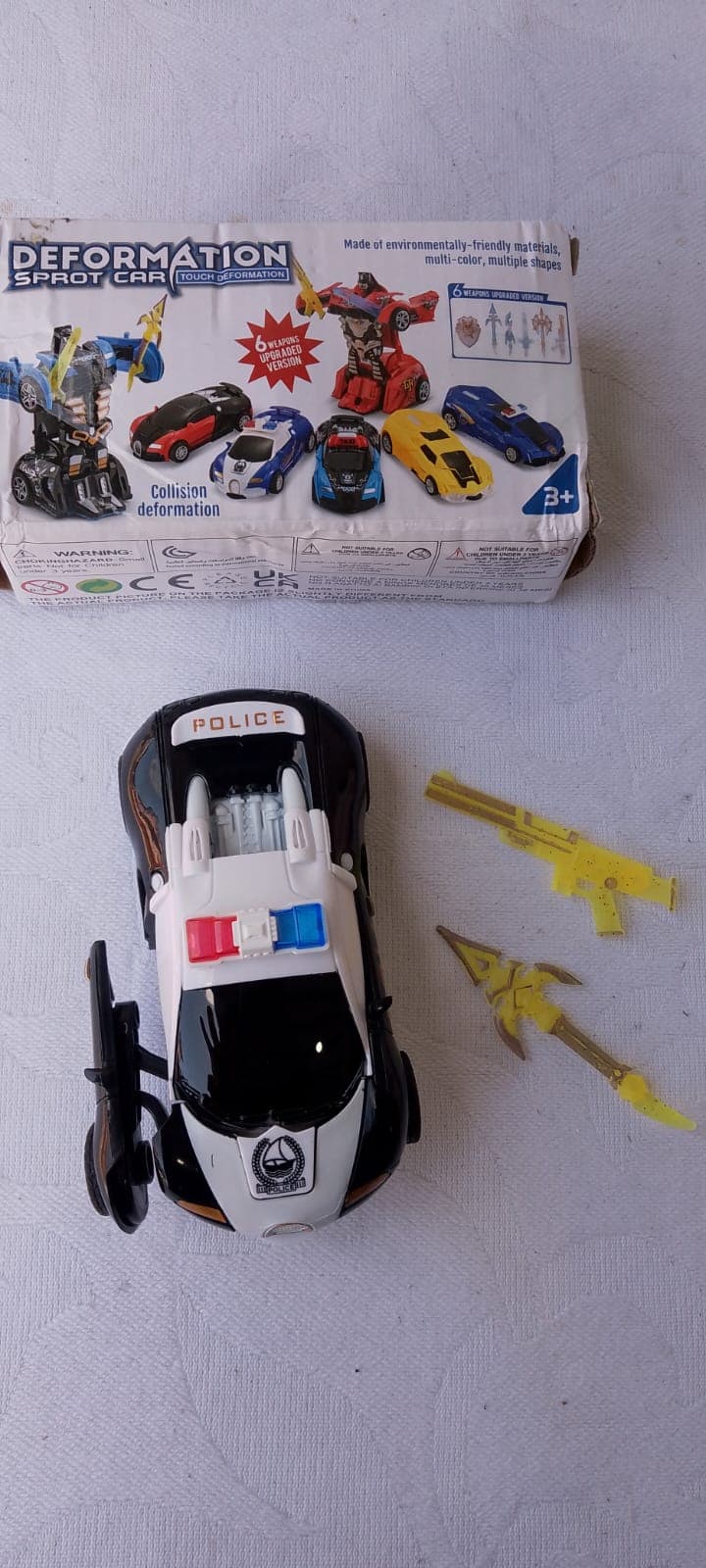 Carrinho que vira robô Deformation Sprot Car polícia