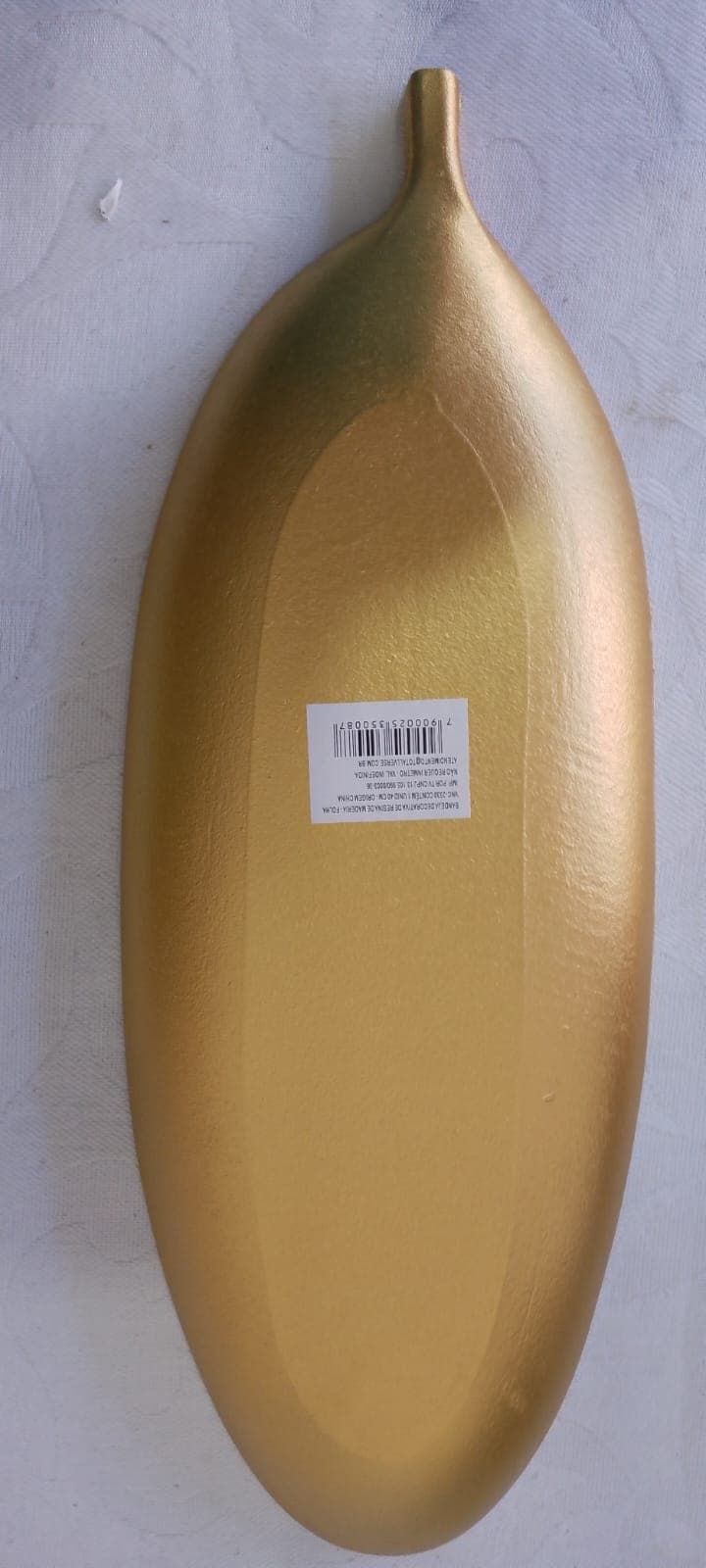 Bandeja decorativa folha dourada em resina 40 cm