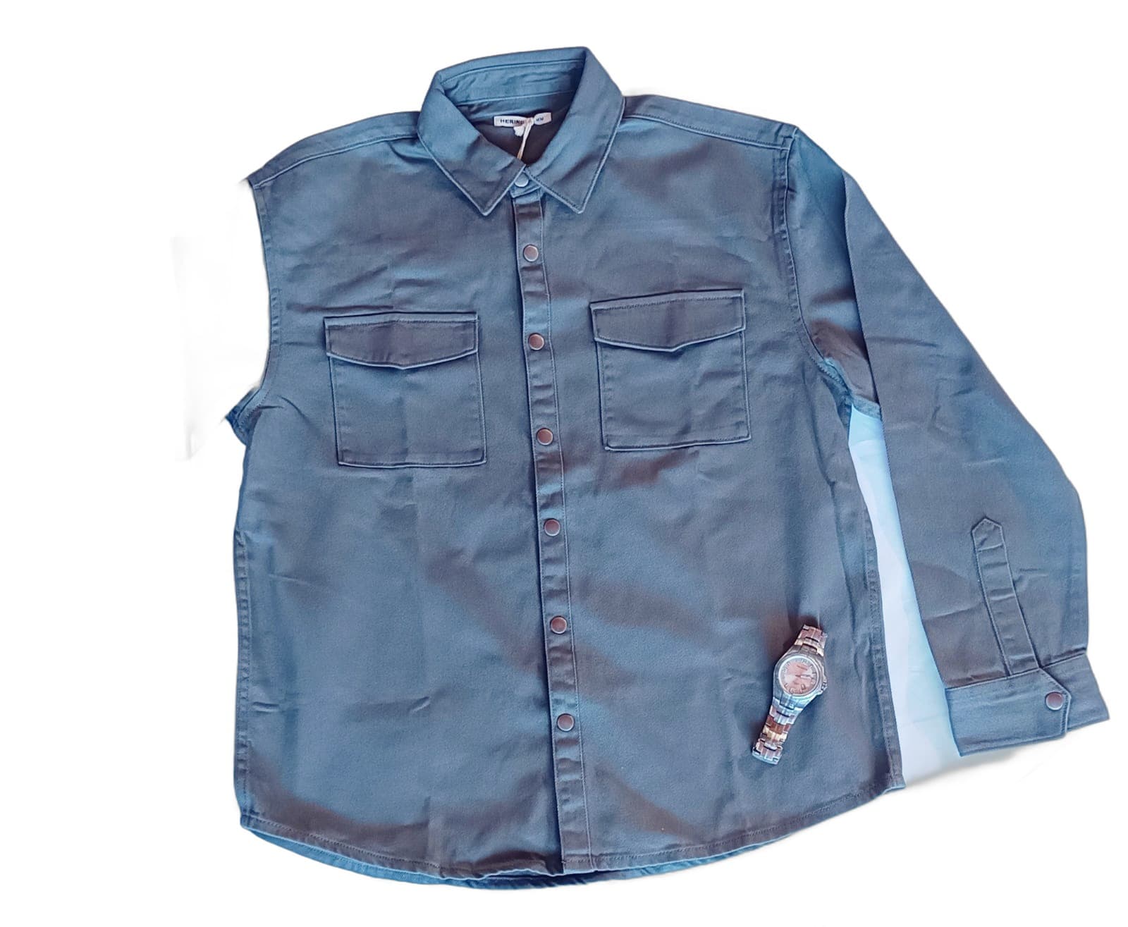 Camisa Masculina Manga Longa Verde Oliva