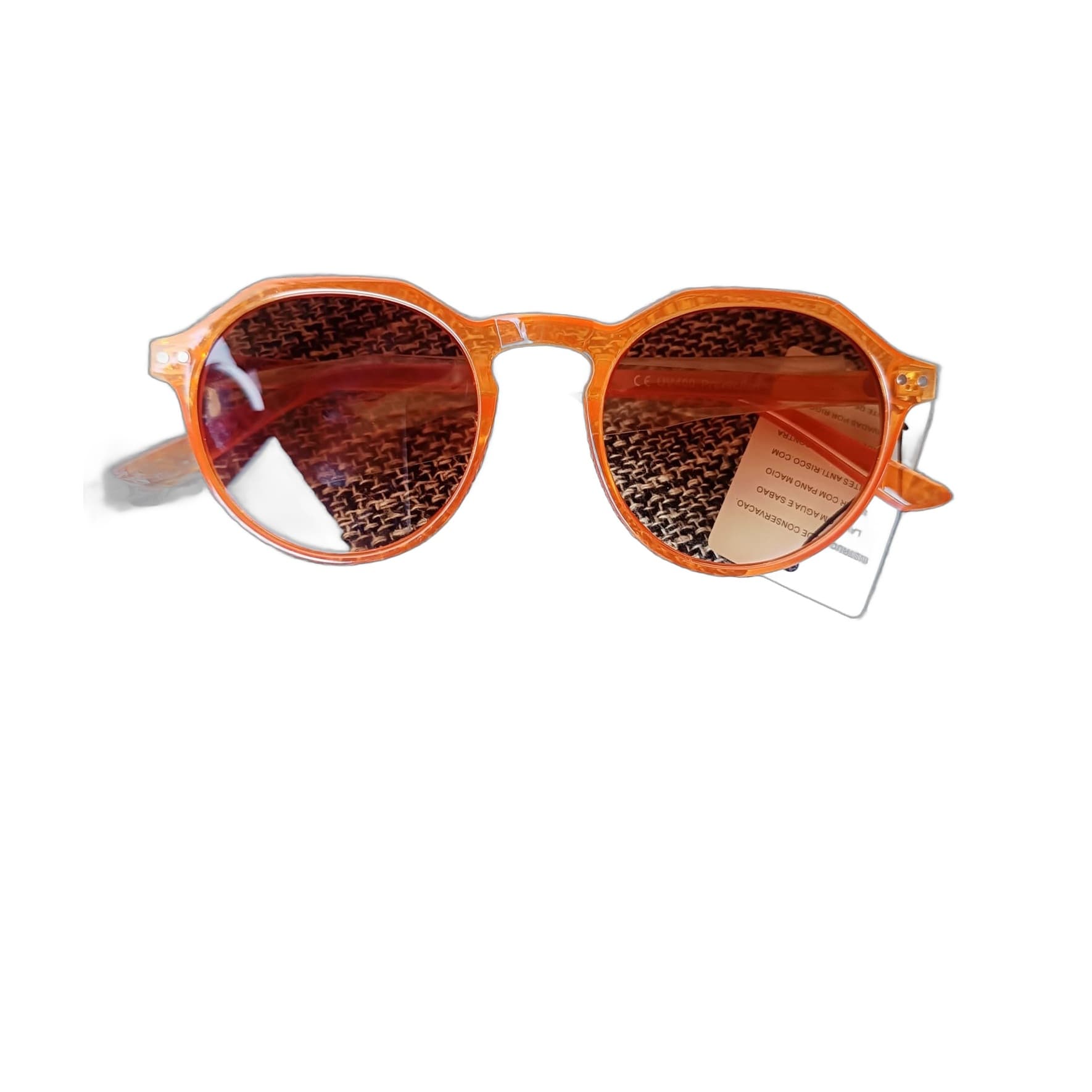 Oculos de Sol Feminino Redondo Laranja