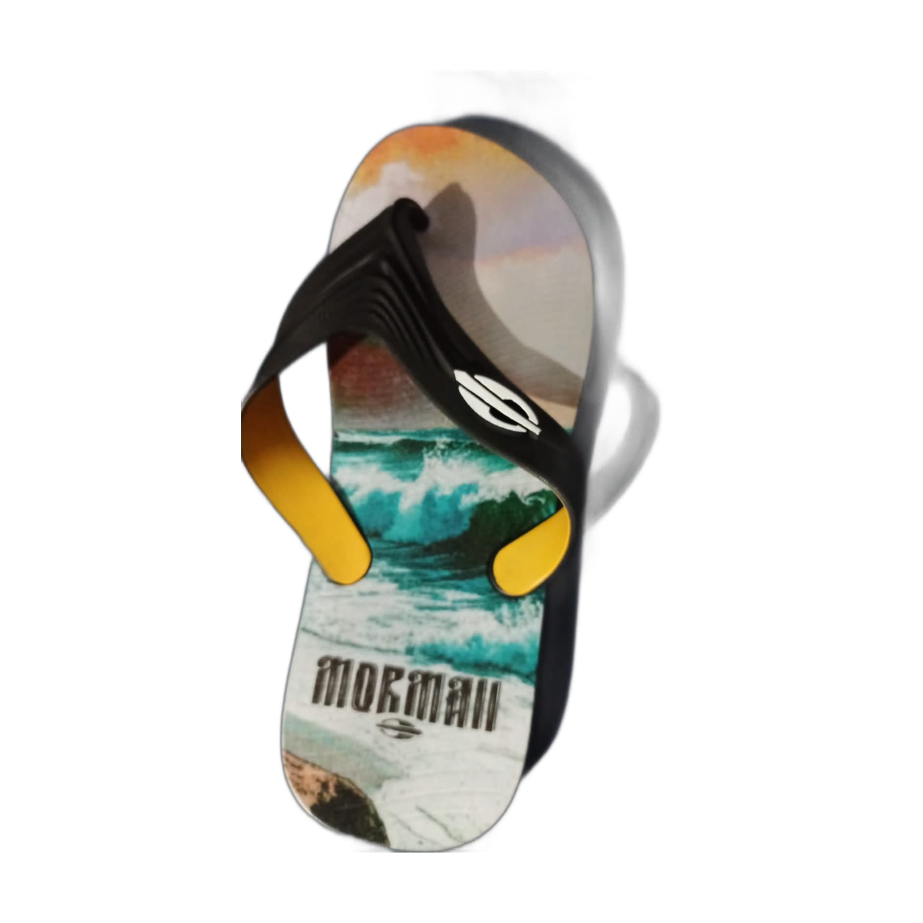 Chinelo Mormaii Tropical Graphics Preto/Amarelo