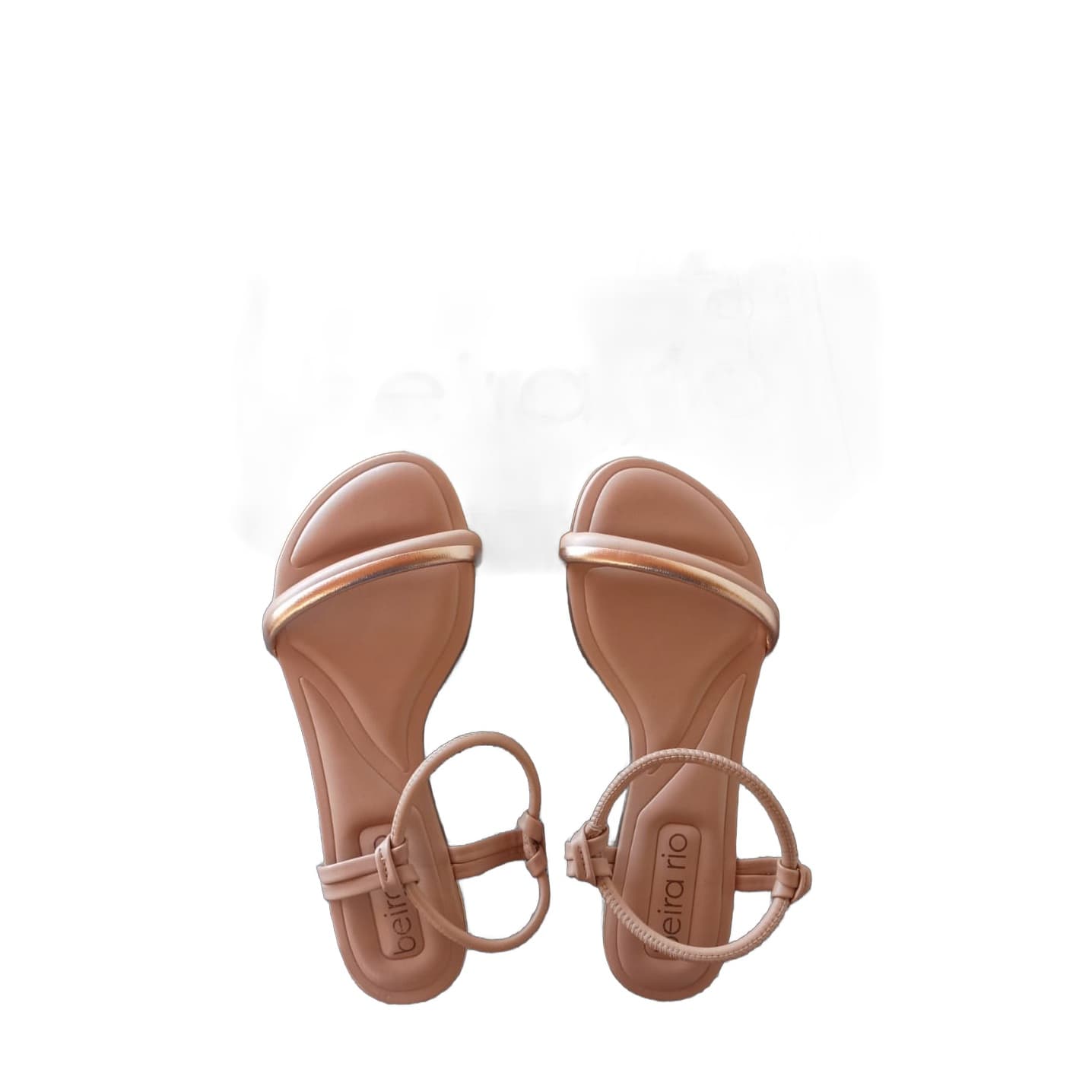 Rasteira Beira Rio 8263.981 Tira Dupla Nude 658 / Ouro Rosado — Tam. 35