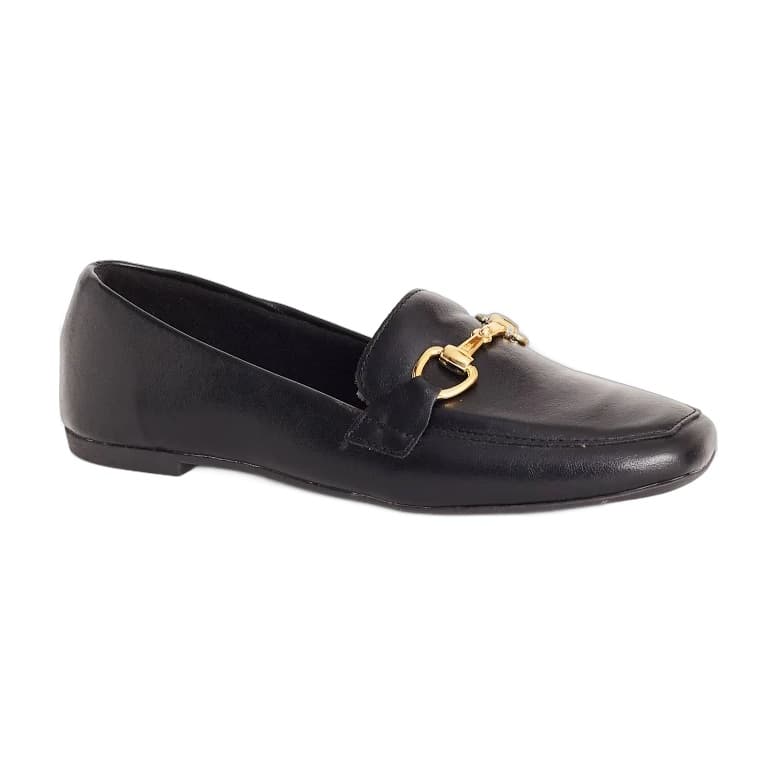 Mocassim Sonho dos Pes Preto com Fivela Dourada - Tam. 34