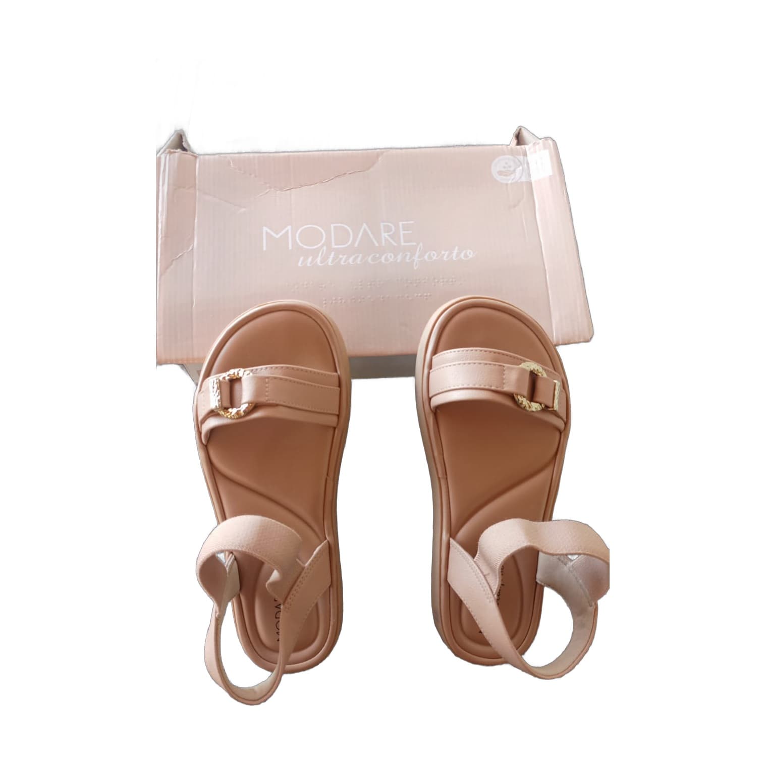 Sandália Modare Ultra Conforto 7208.106 Flatform Napa Floather Nude 658 — Tam. 37