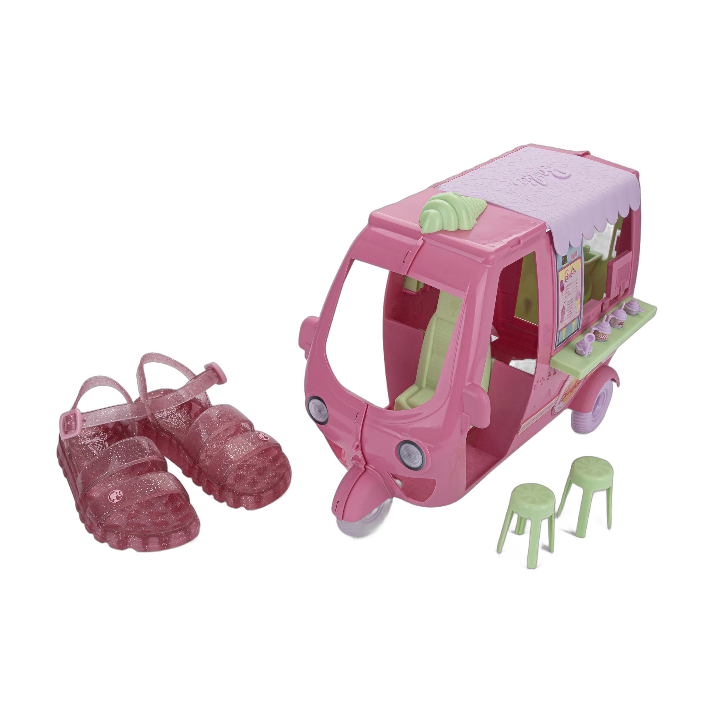 Sandália Infantil Grendene Kids Barbie com Sorveteria Rosa Glitter