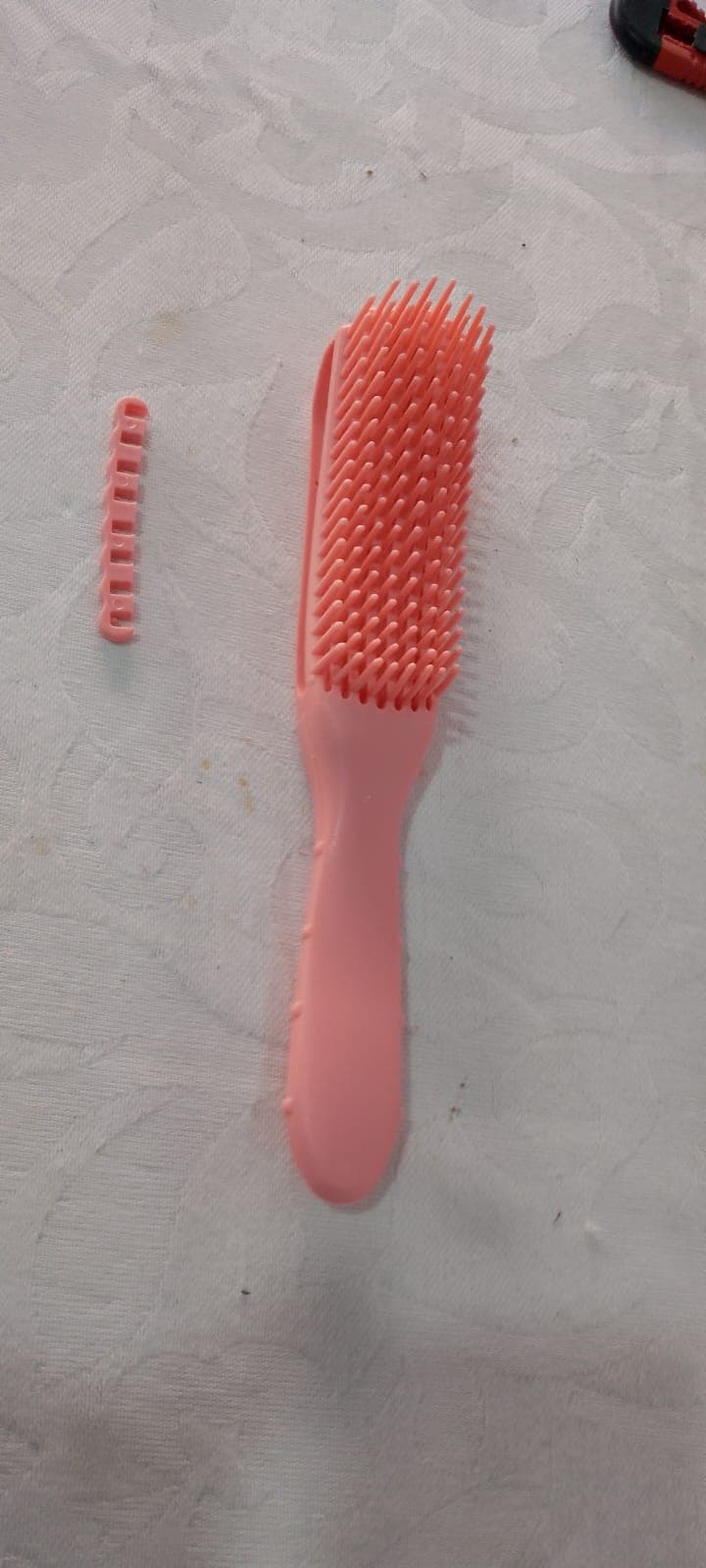 Escova desembaraçadora de cabelo 9 fileiras removíveis rosa