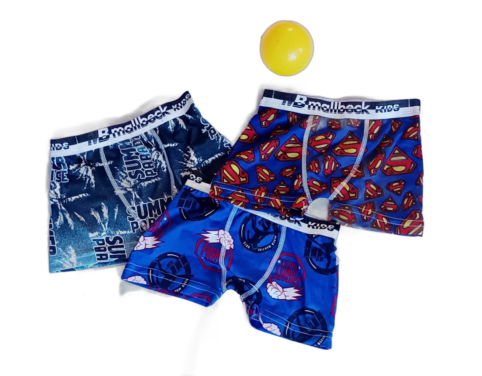 Kit 3 Cuecas Boxer Infantil Mallbeck Kids