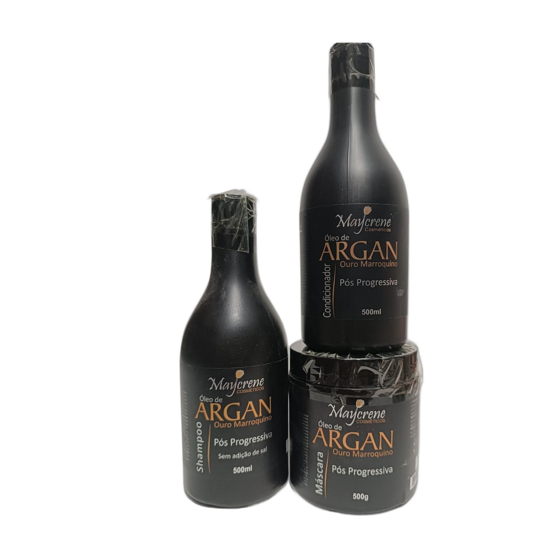 Kit Maycrene Óleo de Argan Ouro Marroquino Pós-Progressiva 3 Itens