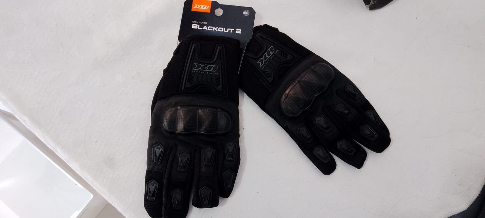 Luva de moto X11 Blackout 2 masculina preta tamanho GG