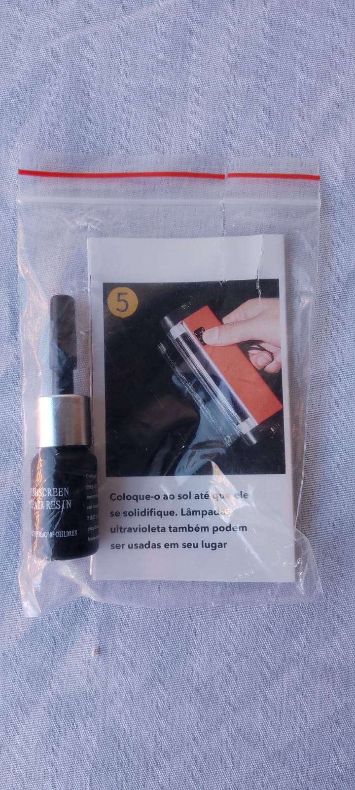 Kit reparo de trinca de para-brisa com resina e manual